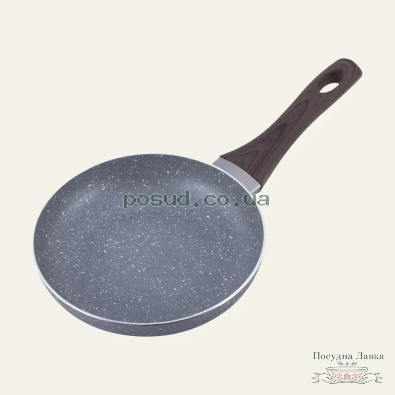 Сковорідка алюмінієва Kamille Grey Marble KM-4112 з антипригарним покриттям, Ø 20 см