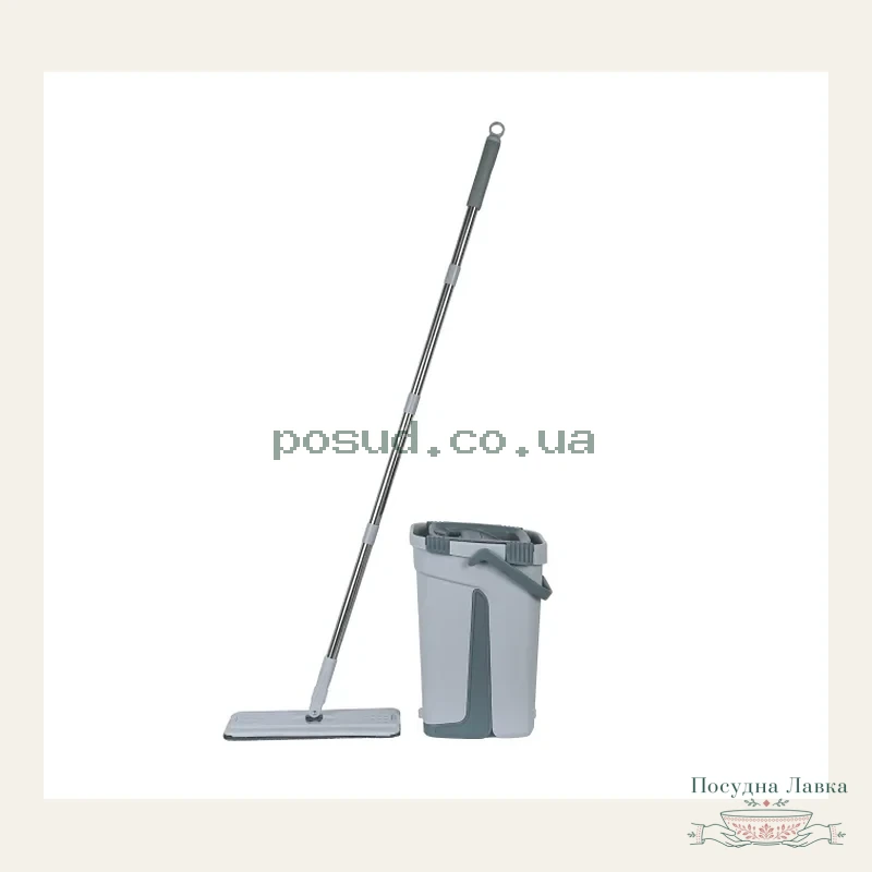 Комплект для прибирання Eco Fabric Mop Scratch (з двома насадками), бірюзовий, EF-350-СY