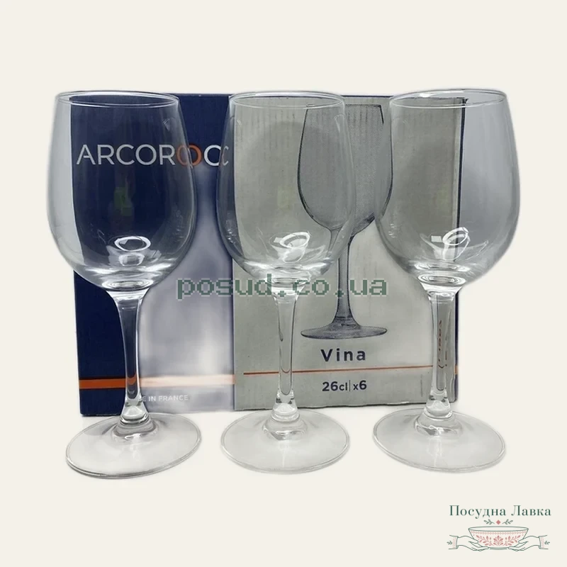 Фото товару «Набір келихів Arcoroc Vina / вино 260 мл, 6 шт., L1967»