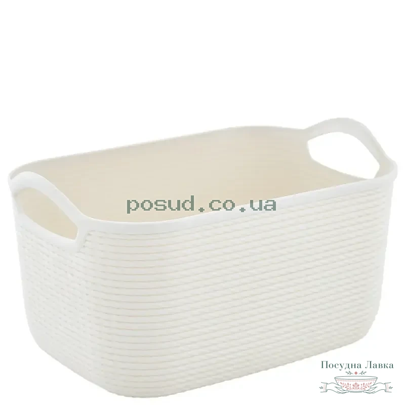 Фото товару «Кошик для побутових речей «Джут» S ECO WOOD 2,9 л, 25 × 17 × 14 см (біла троянда), W127007»