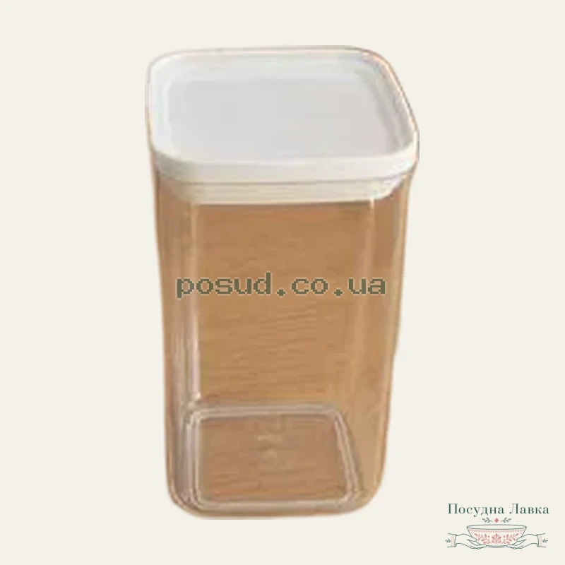 Фото товару «Ємність для сипучих продуктів R plastic, 1,2 л, з білою кришкою»