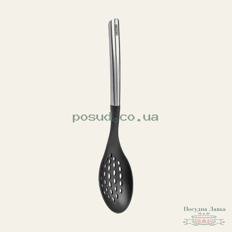 Фото товару «Ложка кухарська нейлонова Vinzer Slotted scoop з прорізами, 50212 VZ»