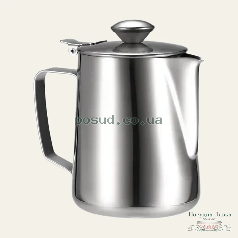 Молочник Kamille 600 мл, з нержавіючої сталі, з кришкою
