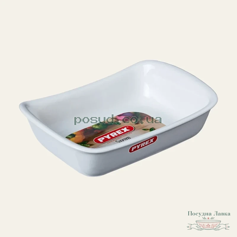 Форма прямокутна з термостійкої кераміки Pyrex Supreme White, 26 × 18 см, SU26RR1/7246