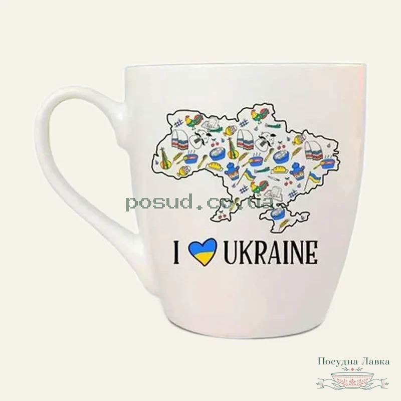 Фото товару «Кухоль Kvarta «I love Ukraine» у подарунковій коробці, 500 мл, 5060»
