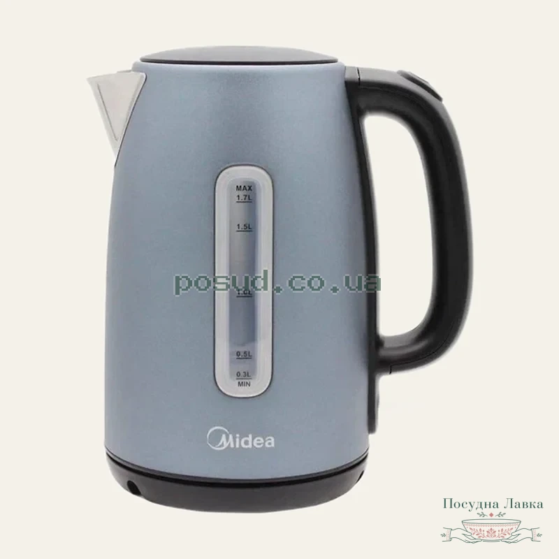 Фото товару «Електрочайник Midea MK-17S30A2BL (1,7 л, сталь)»