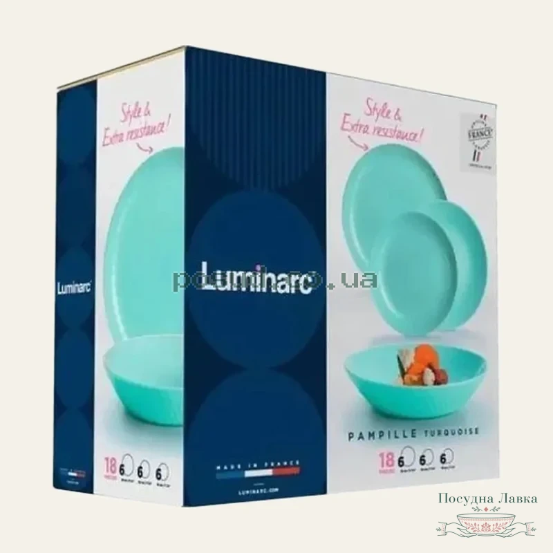 Фото товару «Сервіз Luminarc Pampille Turquoise 18 предметів»