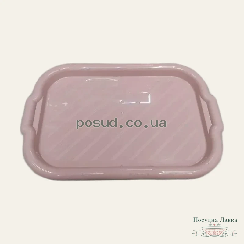 Фото товару «Піднос пластиковий прямокутний 45 × 30 × 4 см (біла троянда), 168039»
