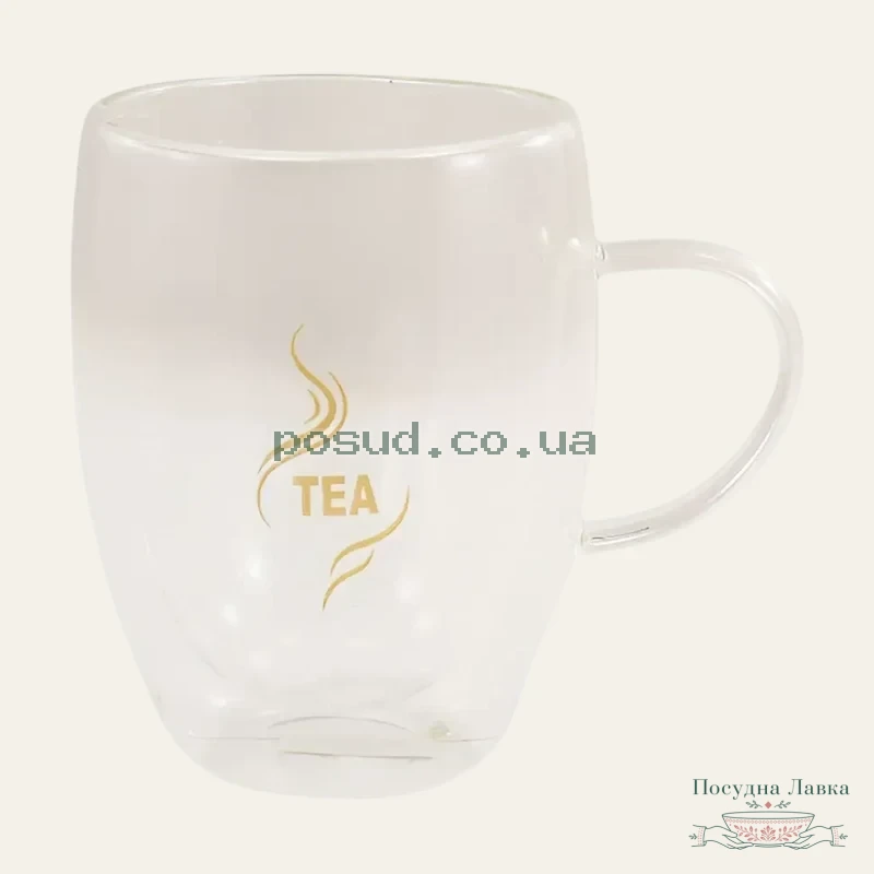 Фото товару «Чашка скляна з подвійними стінками 300 мл, Tea TS24S03A»
