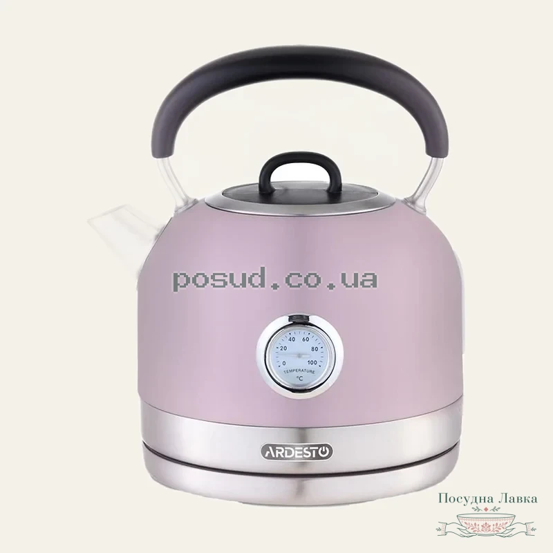 Фото товару «Електрочайник Ardesto EKL-F500L, 1,7 л, металевий, матовий, Otter, ліловий»