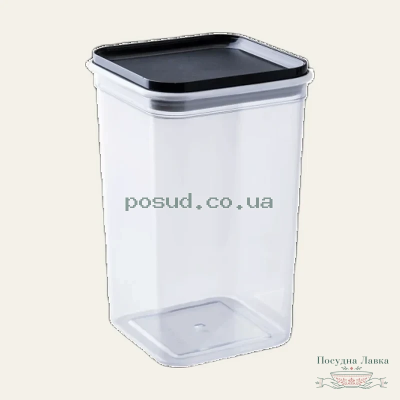 Фото товару «Контейнер для сипучих продуктів Алеана «Фікс» 1,3 л (прозорий / граніт), 169059»