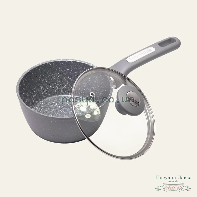 Ківш алюмінієвий Kamille KM-4282GR з гранітним покриттям, 1,2 л, Ø 16 см