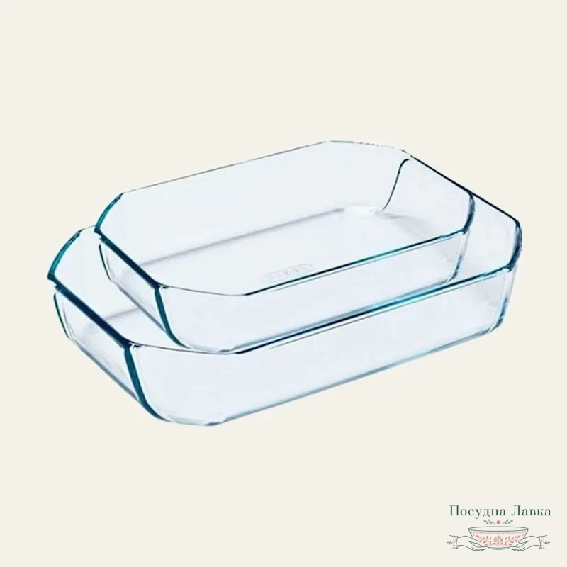 Фото товару «Набір Pyrex Inspiration із 2 прямокутних скляних форм, 33 × 22 см і 20 × 30 см»
