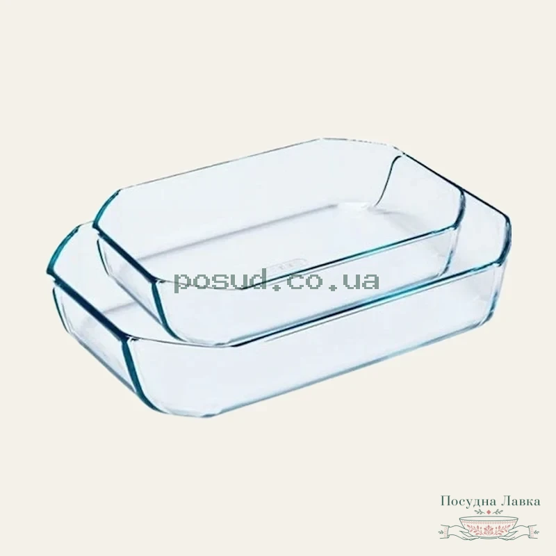Набір Pyrex Inspiration із 2 прямокутних скляних форм, 33 × 22 см і 20 × 30 см, 913S037/7043