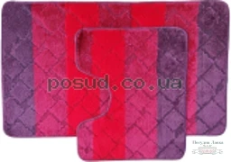 Фото товару «Набір килимків для ванної VEZZER COLOR LINE VZC05237, 2 шт., 60 × 100 + 60 × 50 см, червоний»