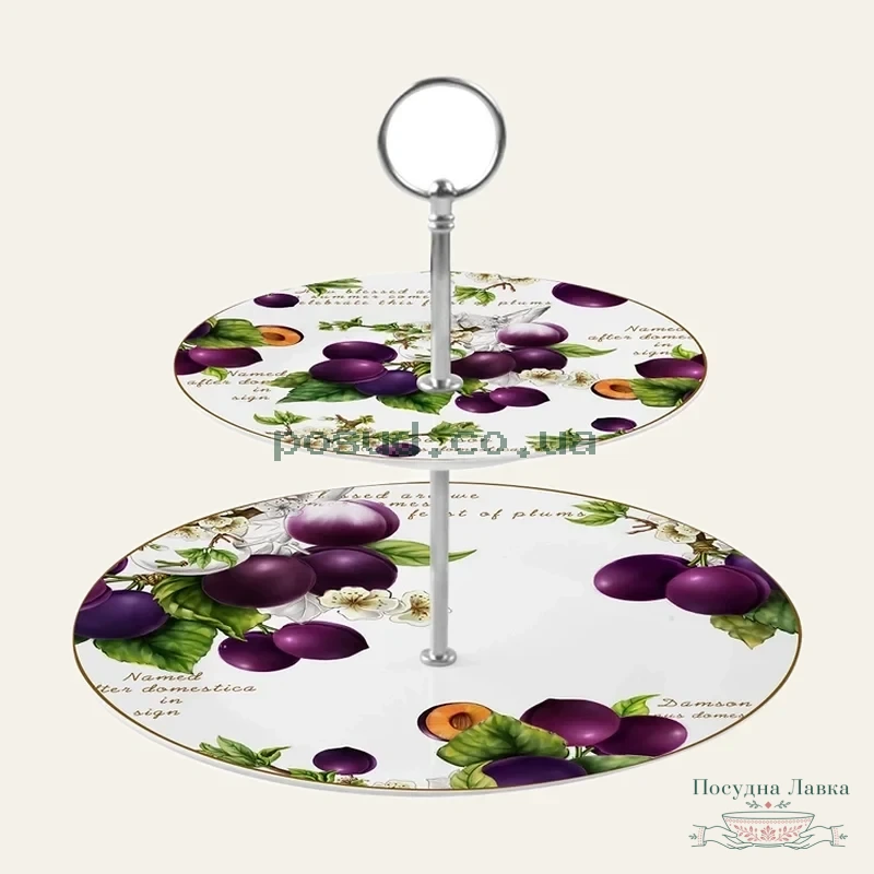 Фото товару «Блюдо двоярусне Limited Edition PRUNUS, яруси 19 і 26 см, у пакуванні, 19-560»