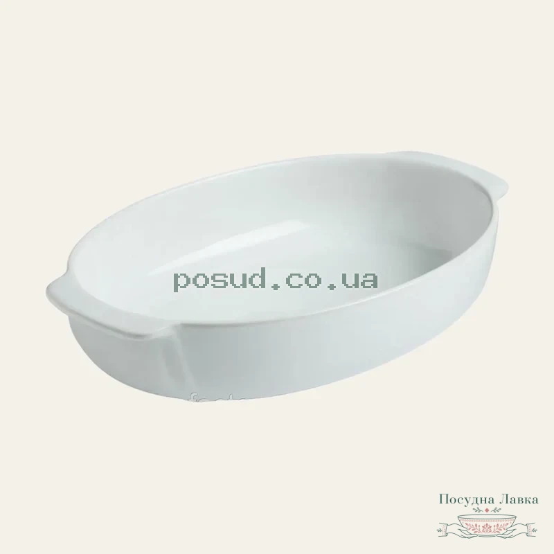 Форма Pyrex SIGNATURE 30 × 20 см овальна, для запікання, кераміка, біла, SG30OR1