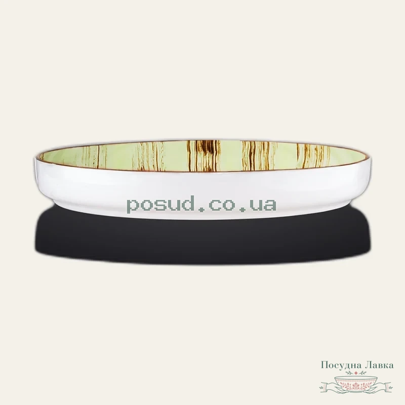 Фото товару «Тарілка Wilmax Scratch Pistachio, з бортиком, 23 см»