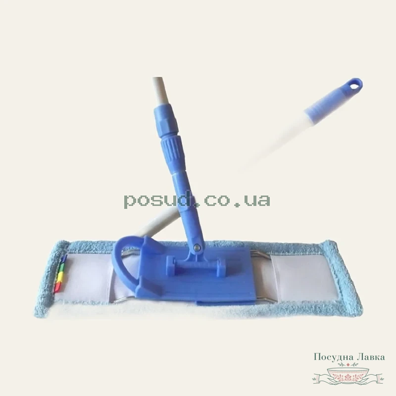 Швабра з мікрофіброю, сталевою основою та телескопічною ручкою Feniks Mop DAF плоска, 54114