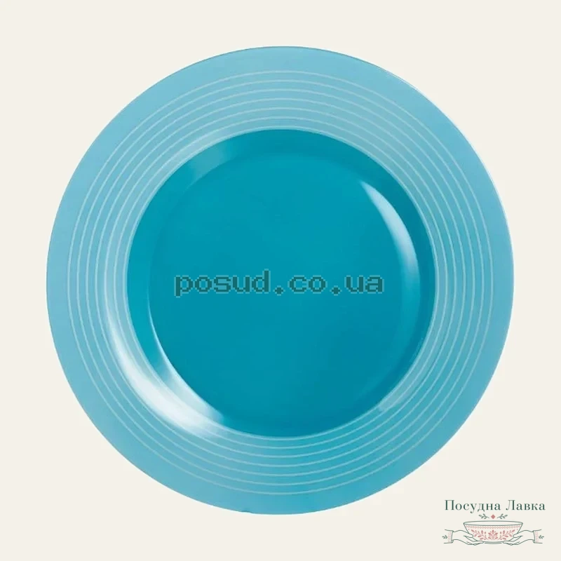 Фото товару «Тарілка Luminarc Factory Blue, обідня кругла, 25 см P3622»