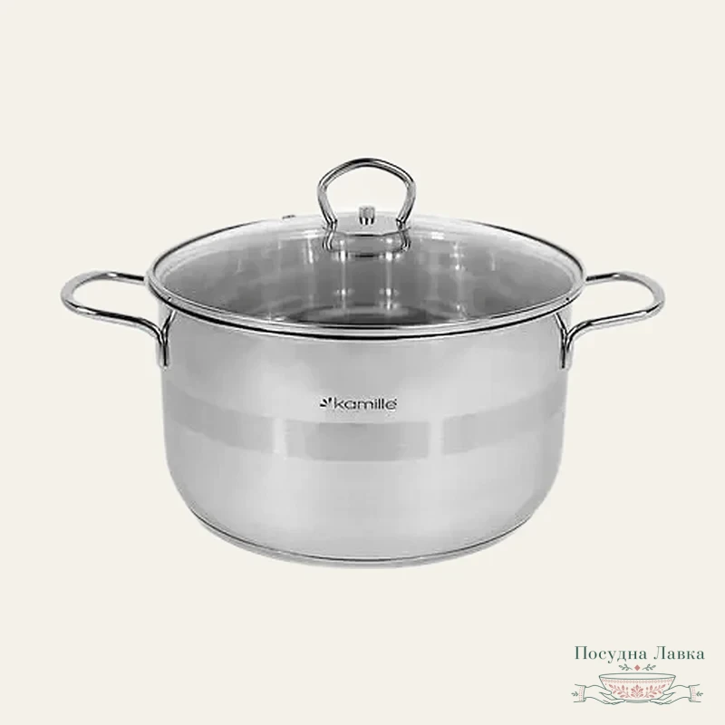 Каструля Kamille 4 л, 22 × 11 см, із нержавіючої сталі з кришкою