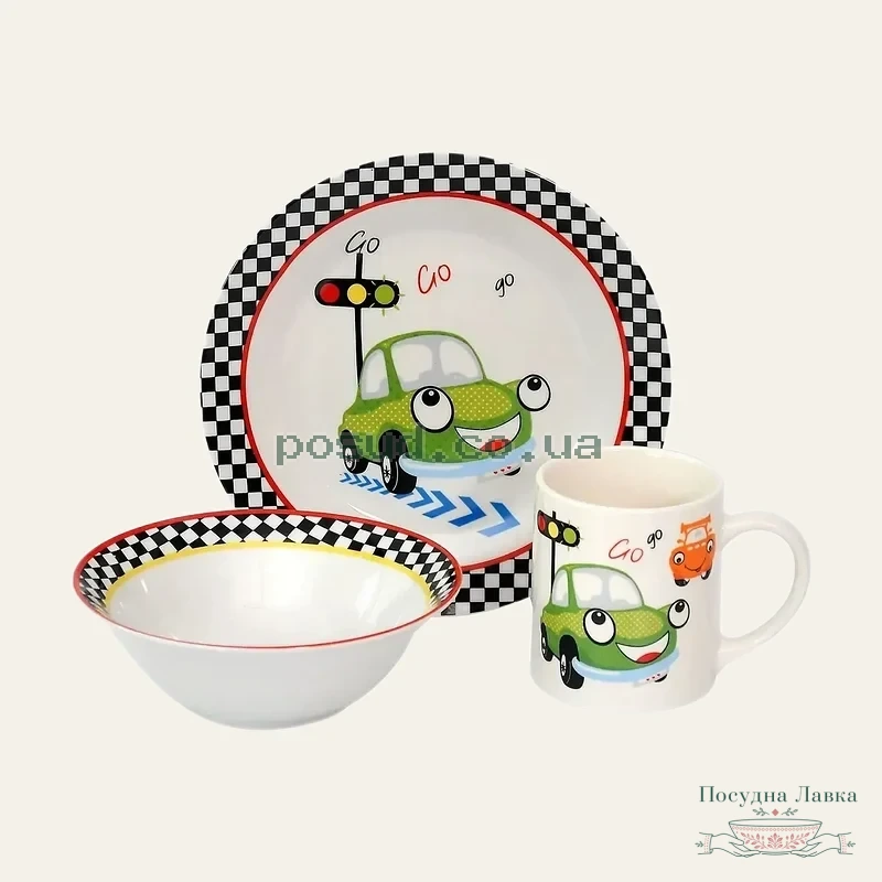 Фото товару «Набір дитячого посуду Limited Edition FUNNY CAR, 3 предмети, у коробці»