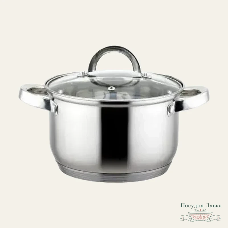 Каструля Kamille 1 л, 14 × 7 см, із нержавіючої сталі з кришкою
