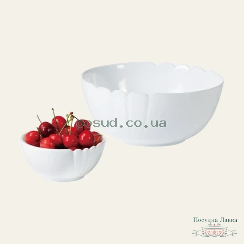 Салатник Luminarc Lotusia N3617, круглий білий, Ø 18 см