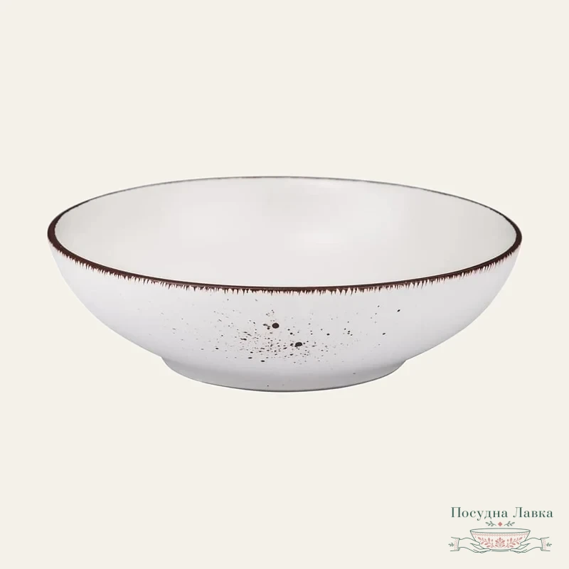 Тарілка Ardesto Lucca Winter White, супова, 20 см, кераміка